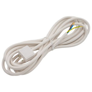 Jordet lampestøpsel DCL med 4 meters ledning, hvit