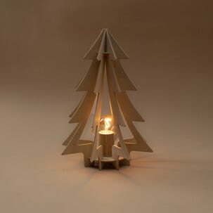 Julgran i trä med belysning, bordslampa julgran, 34 cm