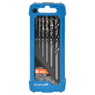 Cocraft borsett HSS metall og plast, 2–8 mm, 6-pakning