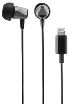 In ear-headset med mikrofon, Lightning, svart