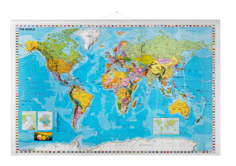 Suuri maailmankartta, laminoitu 137 x 89 cm