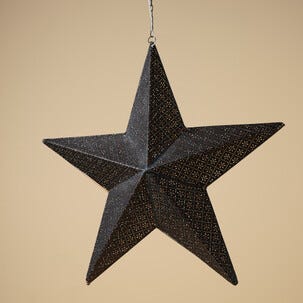 Adventsstjerne LED, metall, gull og svart, Northlight, 54 cm