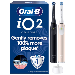 Oral-B iO2 Duo eltandborste, 3 borstlägen, 2 pack