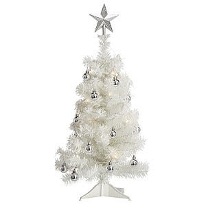 Bordsgran med LED-belysning, vit