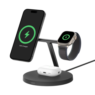 Belkin BoostCharge Pro trådlös laddare 3-i-1 Qi2, 15 W