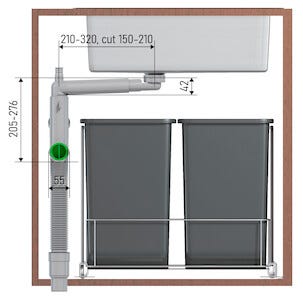 Vattenlås Prevex Smartloc C, 2 hoar