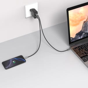 Lader USB-C 3 porter GaN 70 W, svart