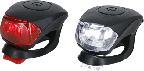 Mini-LED-valaisin, valkoinen/punainen, kuminauha, 2 kpl