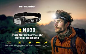 Nitecore NU30 laddningsbar pannlampa, 500 lumen