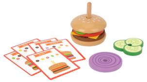 Lekesett hamburger i tre, 15 deler, fra 3 år