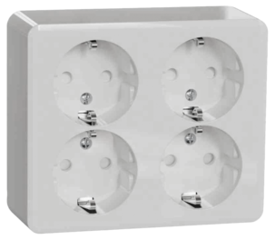 Schneider Exxact 4-vägs utanpåliggande vägguttag 