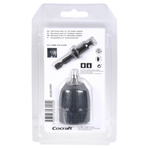 Cocraft borrchuck, nyckellös chuck 0,8–10 mm
