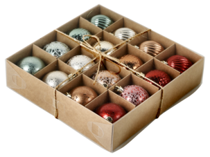 Julgranskulor Mix plast flera färger 6 cm, 16-pack