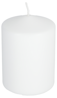 Blockljus i stearin, 6,7 cm i diameter, vitt