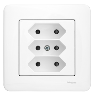 3-vägs infällt vägguttag Schneider Exxact
