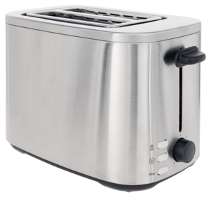 Leivänpaahdin 2 leivälle, ruostumaton teräs