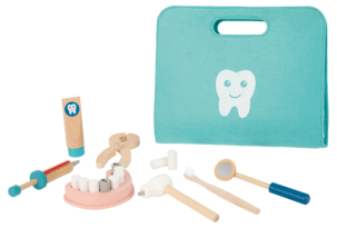 Tandläkarväska för barn, 19 delar, från 3 år