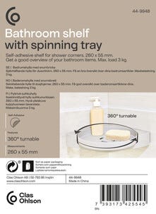 Duschhylla hörn med snurrbricka, självhäftande