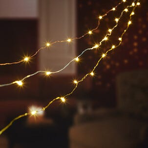 Batteridrevet lysslynge i metall, innendørs