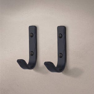 Beslagsboden enkelkrok smide, svart, 1-pack