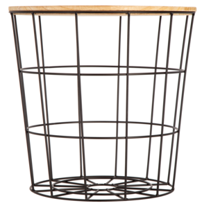 Avlastningsbord med oppbevaring, metall/tre.