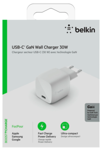 Belkin BoostCharge USB-C GaN 30 W laddare