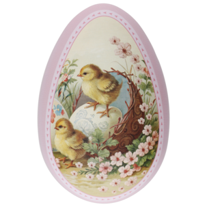 Påskägg plåt, med påskmotiv, 14,5 cm