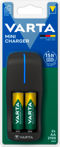 Akkulaturi VARTA Mini Charger ja 2 kpl HR6-akkuja