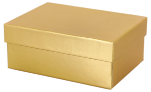 Liten gaveeske, gyllen, 100 x 150 x 60 mm