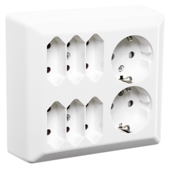 Elko RS utenpåliggende kontakt 6 + 2 porter