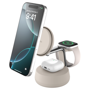 Belkin UltraCharge Pro 3-i-1 Qi2-lader, 25W