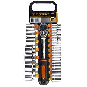 Hylsnyckelsats tum 19 delar 1/2