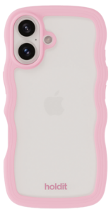 Holdit Wavy Case iPhone 16 mobilskal transparent