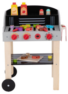 Lekegrill i tre for barn, 26 deler, fra 3 år