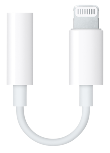 3,5 mm:n sovitin Lightning, Apple