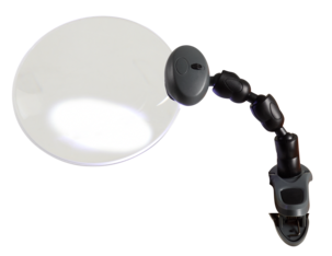 Förstoringsglas med belysning och stativ