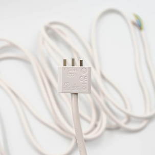 Jordet lampestøpsel DCL med 4 meters ledning, hvit