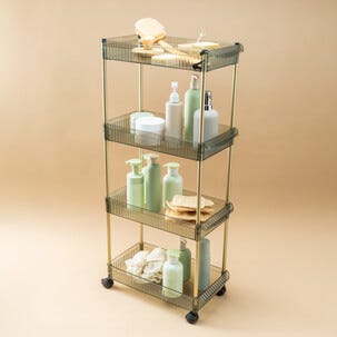 Säilytysvaunu 4 laatikkoa, vihreä/kulta