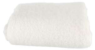 Stickad filt med fransar 127x152 cm, vit