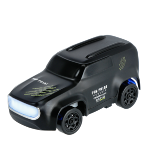 Liten fjernstyrt bil, svart med fjernkontroll, fra 6 år