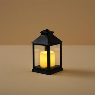 LED-ljuslykta med timer, inomhus och utomhus, svart