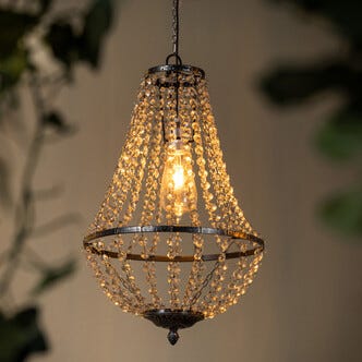 Northlight takkrone utendørs solcelle, 30 cm, varmhvit