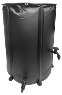 Hopfällbar vattentunna med tappkran, 225 liter