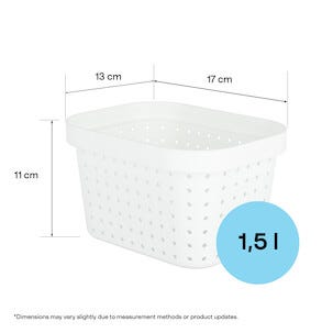 Oppbevaringskurv Neat, hvit, resirkulert plast