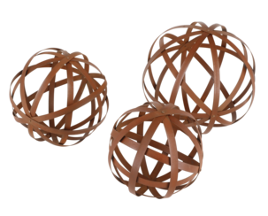 Dekorationsklot trädgård, rost, 3-pack