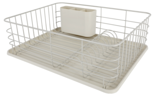 Diskställ med bricka och bestickkorg, metall, 43 cm