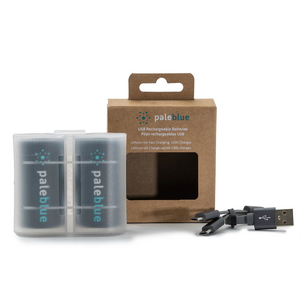 Pale Blue oppladbare D-batterier USB-C, 2-pakning