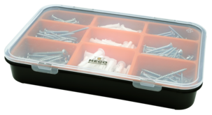 Heco träskruv & plugg i sortimentslåda, 260 delar