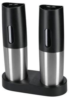 Elektrisk salt- og pepperkvernsett, 20 cm, rustfritt stål