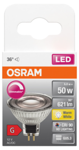 Himmennettävä LED-lamppu GU5,3 (MR16) 12 V Osram Superstar
